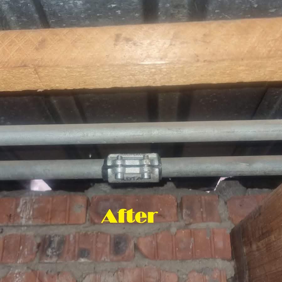 Repaired pipe with coupling