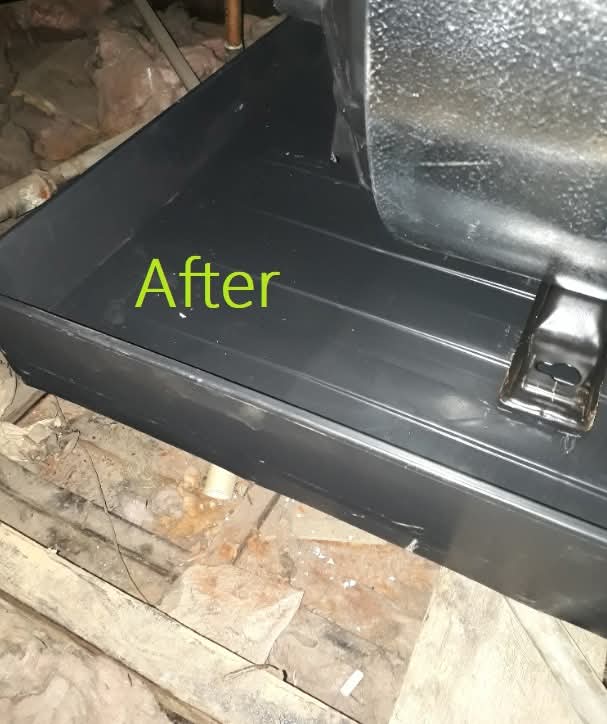 New drip tray installed under geyser