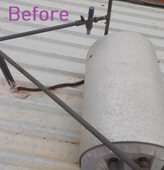 Old rooftop geyser before replacement