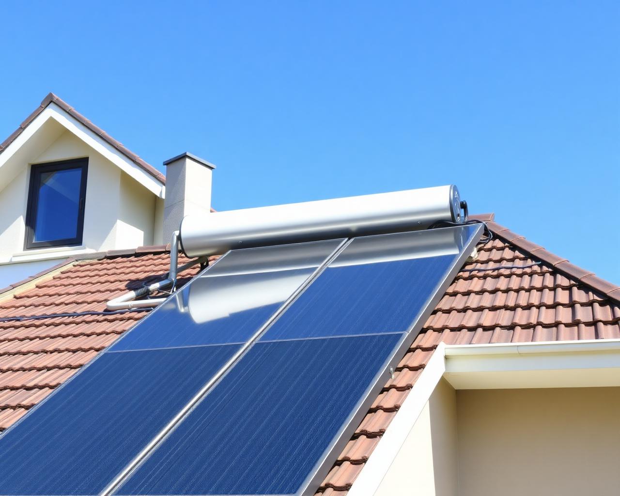Solar geyser on roof